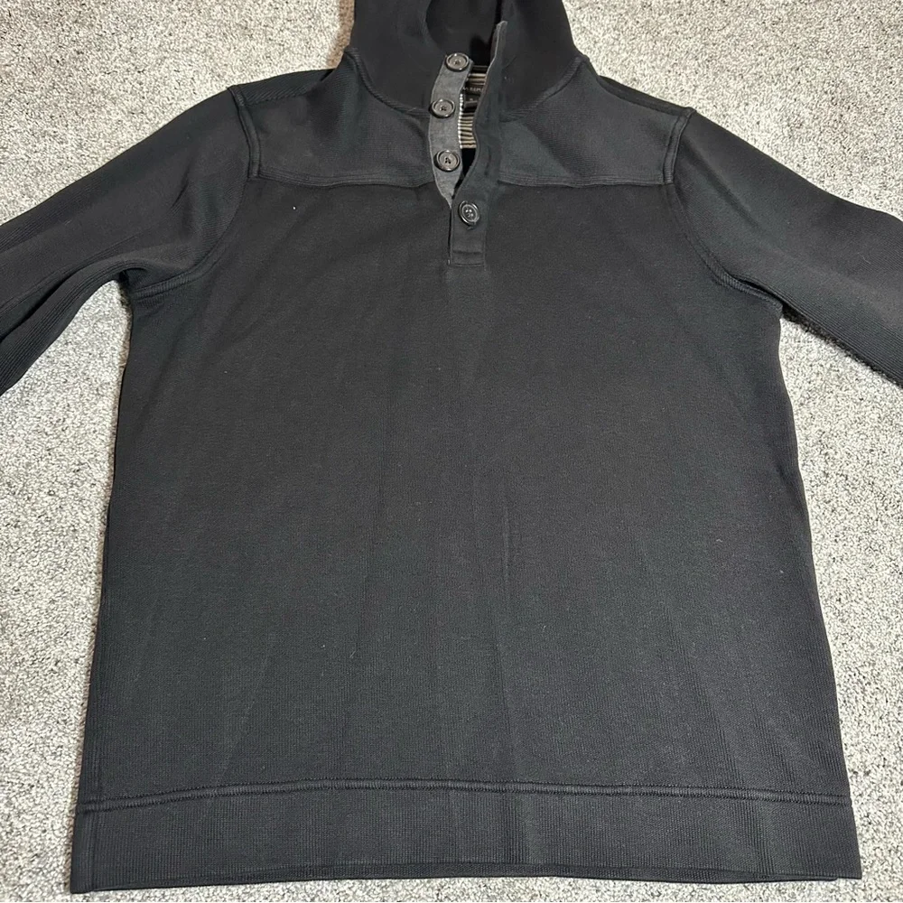 Banana Republic Quarter Button Pullover Hooded Sweater/Sweatshirt - Mens Small